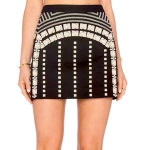 BCBG Lannia Geometric Embroidered miniskirt